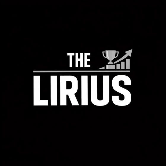 Logo The Lirius com símbolo de troféu — identidade Manual do Vencedor
